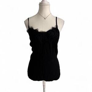 Abercrombie Black Lace Full Length Tank Top going out top size M